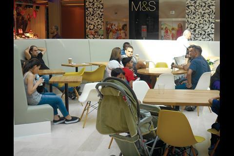 This is one of the few M&S stores where the dining offer spills over into the mall’s public area. There is a cafe in the middle of the concourse in which shoppers can take a break even if they don’t enter the store.